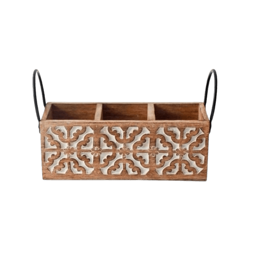 WOOD CUTLERY KITCHEN CONTAINER (COLOR)